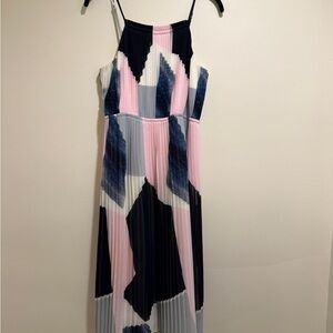 Banana Republic Navy and Pink Midi Dress